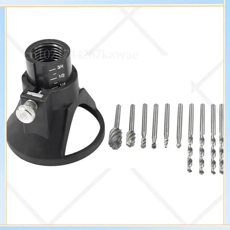 -A16I مثقاب يدوي كهربائي أدوات كهربائية مجموعة قاطعة نتوءات طحن الخشب 6 قطعة مع محدد موقع مخصص لملحقات دريمل