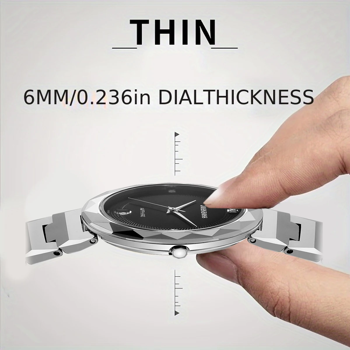 JS круглые тонкие вольфрамовые стальные ремешки с датой, водонепроницаемые часы, мужские швейцарские кварцевые часы с сапфировым стеклом, деловые часы