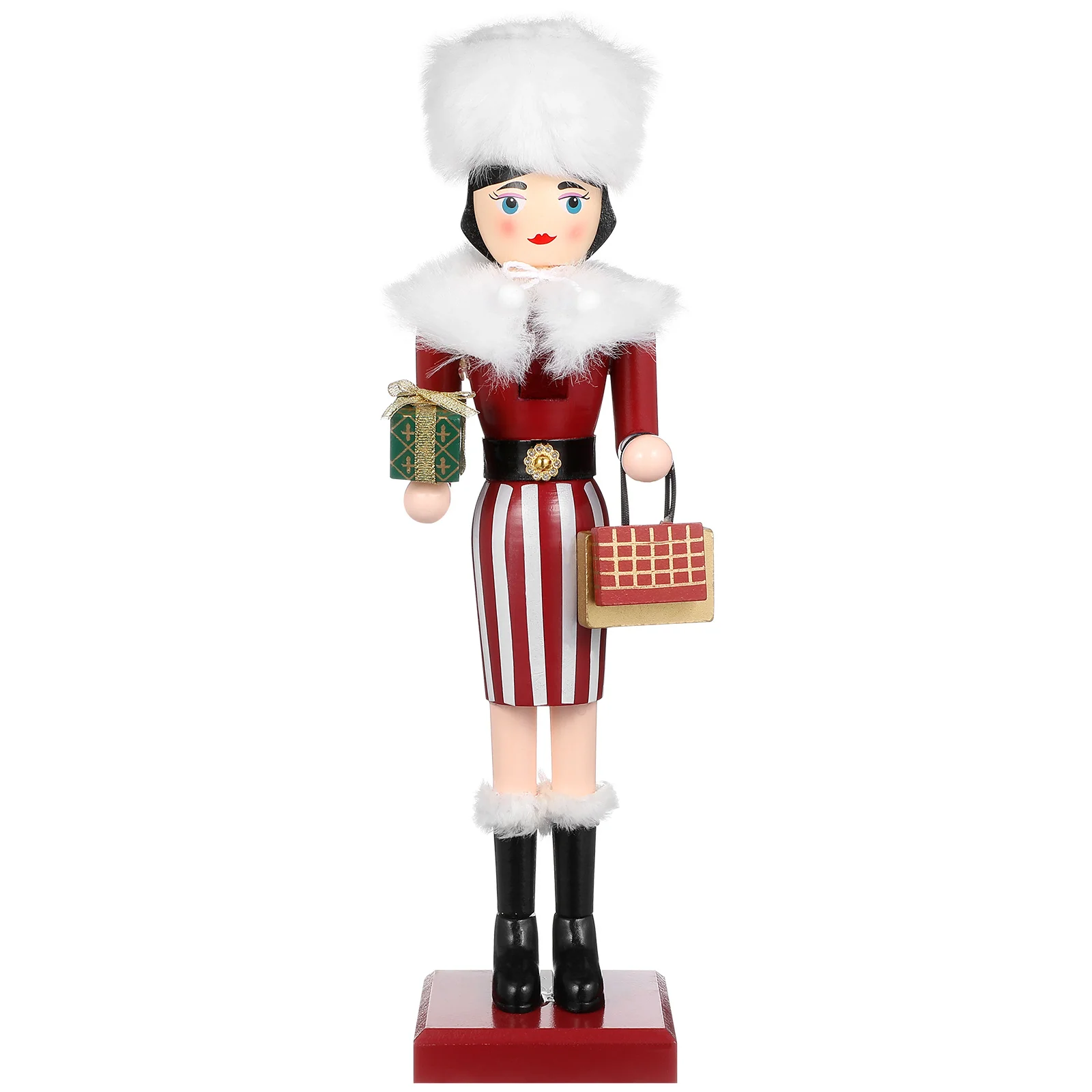 Nutcracker Wooden Puppet Xmas Table Ornament Figurine Tall Traditional Ornaments Christmas Gift Girl Toys