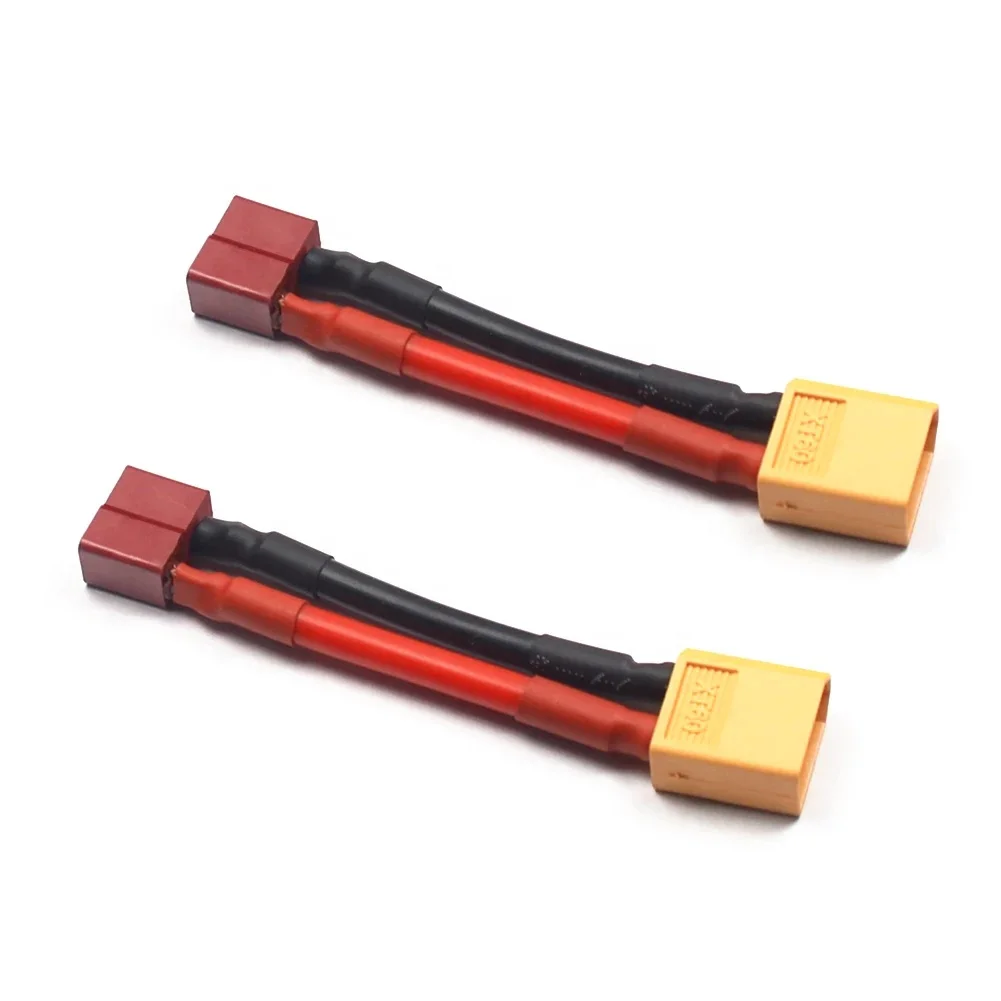 Adaptateur de convertisseur de prise en T, Amass XT60 vers Deans, avec câble en Silicone 12awg, pour batterie Lipo RC, Drone, voiture, pièces de bricolage, 10 pièces
