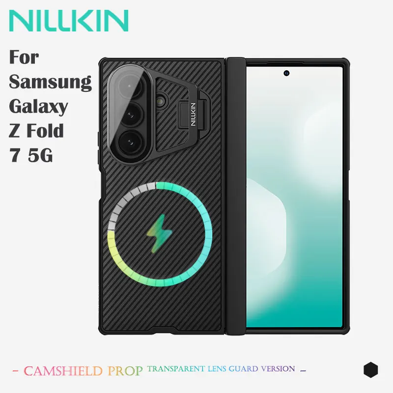 

For Samsung Z Fold 7 5G NILLKIN Magnetic Case, Slide Camera Cover + Rebound Hinge, Premium PC + Metal Frame, Hidden Kickstand