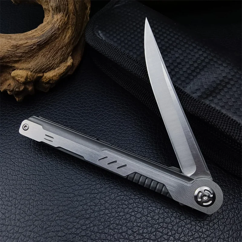 سكين جيب ميكانيكي خارجي 7Cr13Mov شفرة فولاذية خارجية تكتيكية عسكرية للتخييم والتنزه والبقاء على قيد الحياة EDC سكين للفرد #4