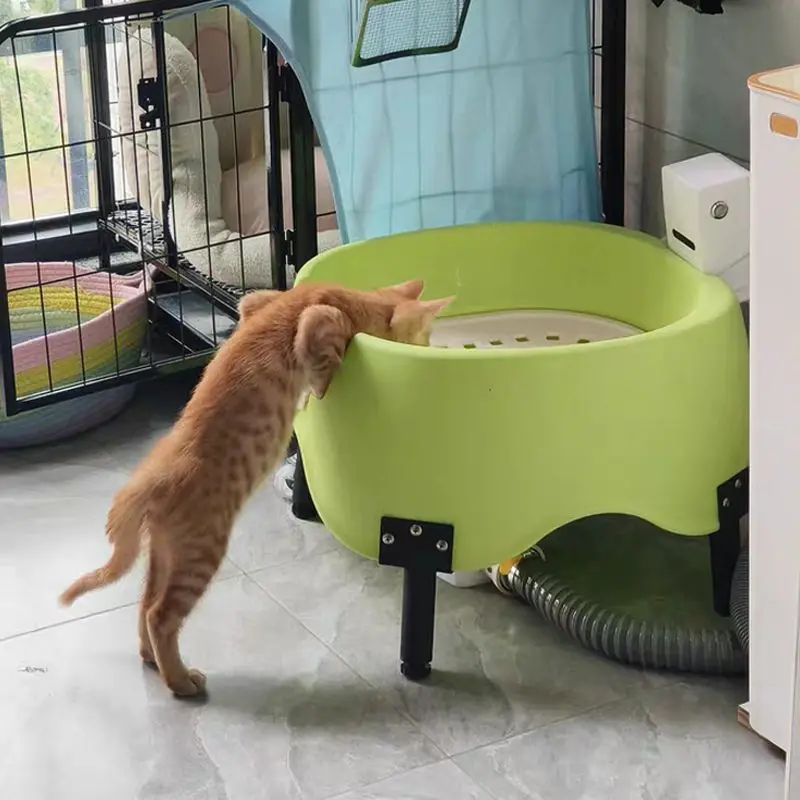 Fully Automatic Flushing Cat Toilet Infrared Sensor Intelligent Cat Litter Box Safe Cats Small Dogs Semi-enclosed Toilets
