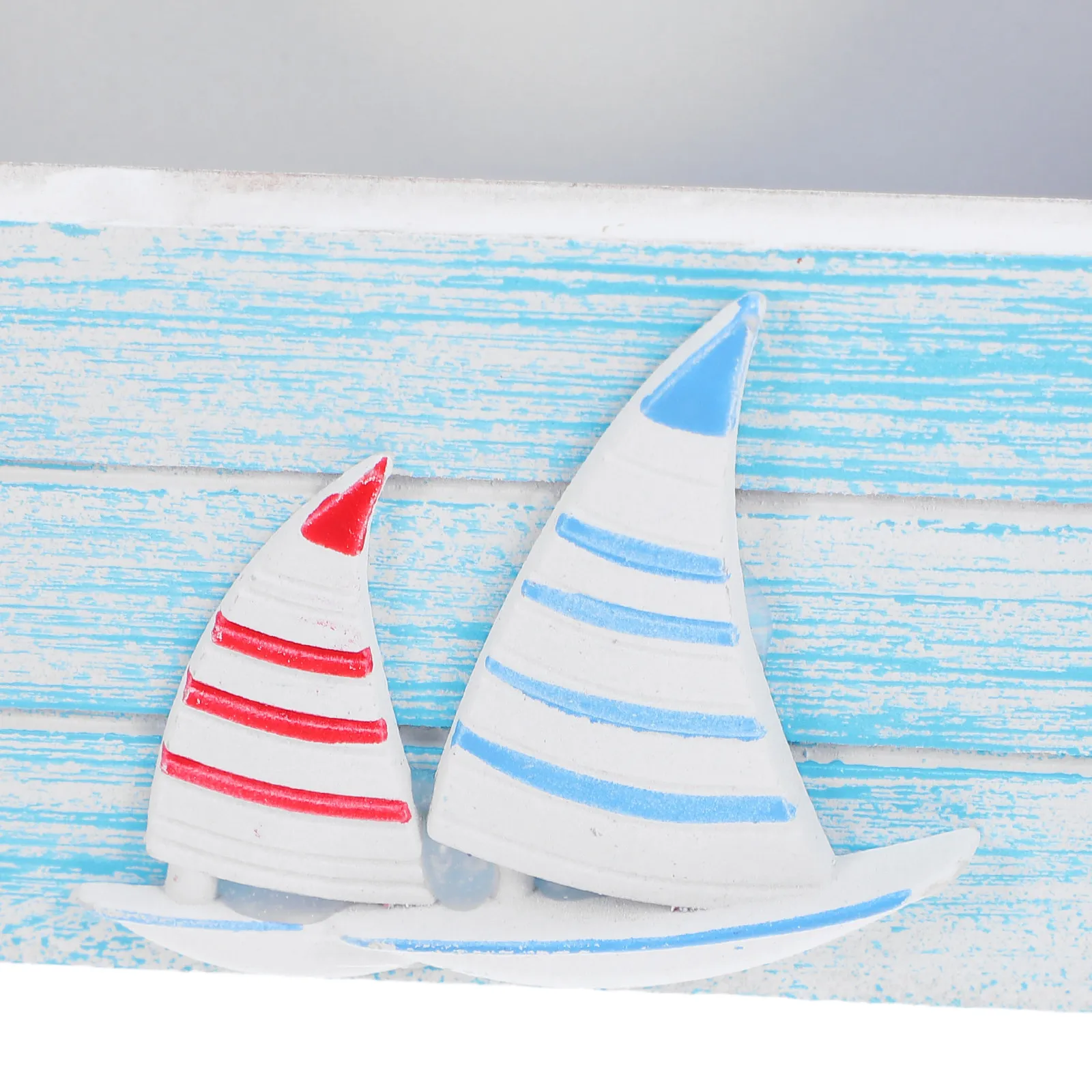 Small Ocean-Themed Wooden Treasure Chest Decorative Storage Box