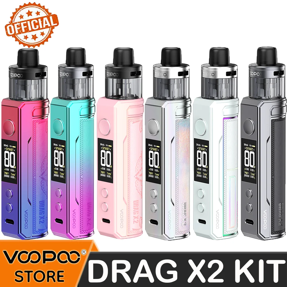 Official VOOPOO DRAG X2 KIT  PnP X atomization platform, PnP X Cartridge DTLPnP X 0.2 Ω / PnP X 0.3 Ω