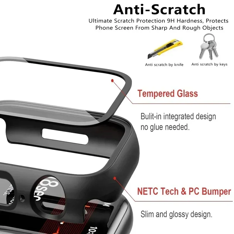 Glass+Case for Huawei Watch Fit 4/4 Pro Tempered Glass Screen Protector & Hard PC Protective Bumper Huawei Fit 4 Accessories image 3