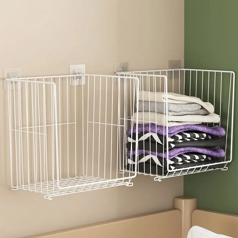 

Wall-mounted Storage Rack Household Bedroom Clothing Storage Basket Study Book Storage Holder Living Room Sundries Organizer