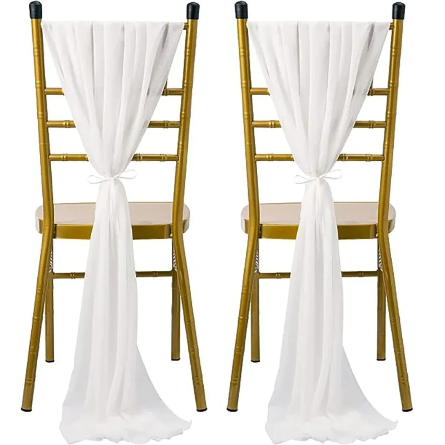 Beautiful and elegant, these luxurious opulent white chiffon chair sashes are the perfect accessory for creating exquisite weddi