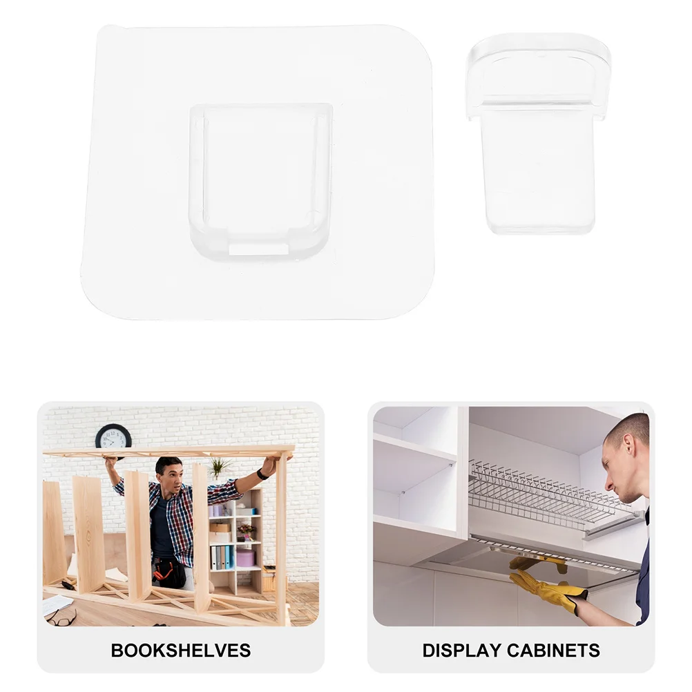 16 шт., клейкие прозрачные зажимы для перегородки гардероба, прозрачные зажимы для поддержки полки, фиксированные крючки без перфорации, крючки для шкафа, опорные колышки для полки