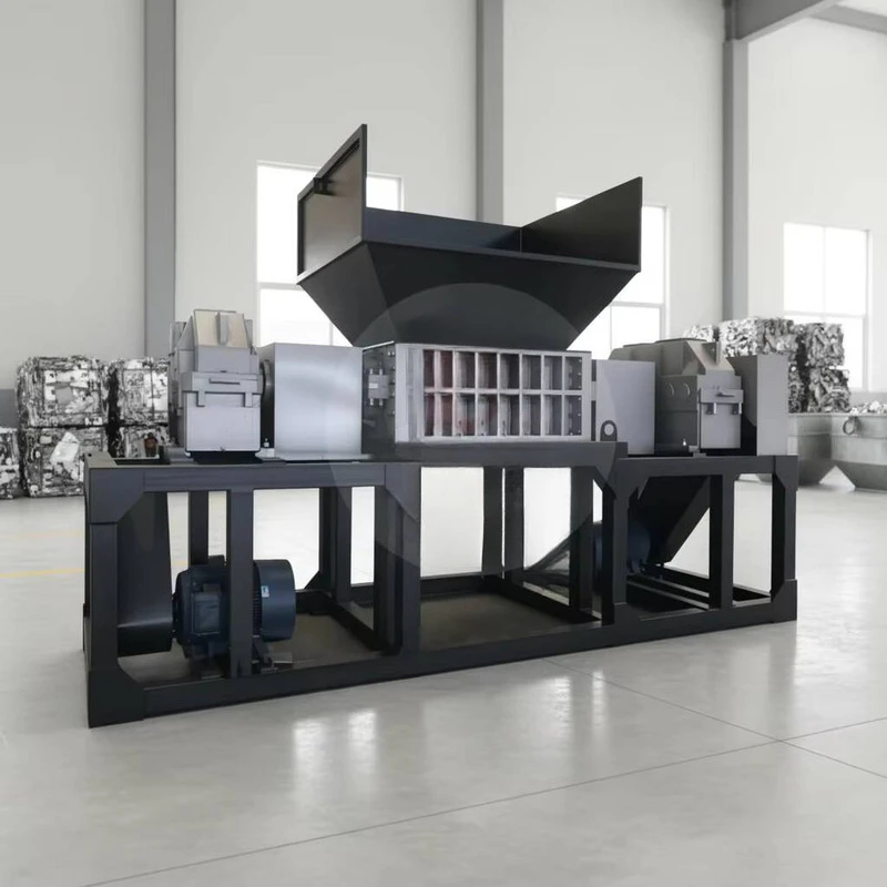 High-Speed Industrial Shredder, Suitable For Rubber, Metal, Plastic, Cardboard, Waste Tires, Small Twin-Shaft Shredder