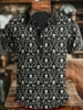 Baroque patterned men's polo shirt Premium vintage lapel workwear