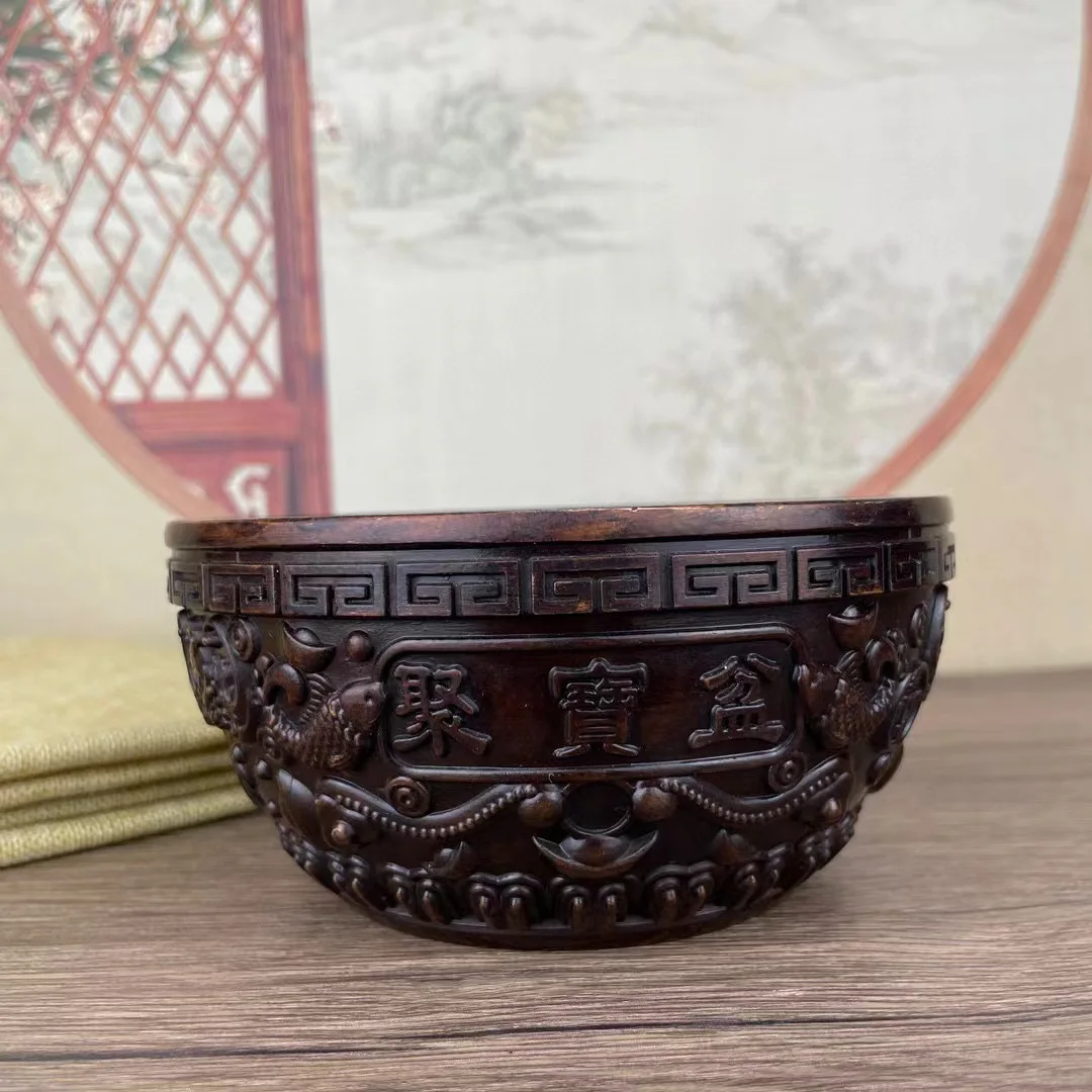 

Brass Cornucopia Ornament Solid Brass Home Decoration Wufu Copper Basin Opened