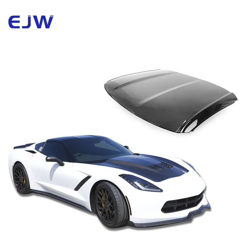 EJW High Quality Carbon Fiber Roof Front Position For 2014-2019 Corvette C7 OEM Style Replacement Decoration Protection Black 1