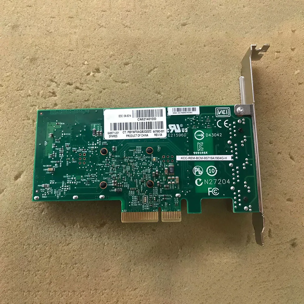 สำหรับ HP 4-พอร์ต Gigabit NIC 1GB 647592-001 649871-001 BCM5719 NC331T