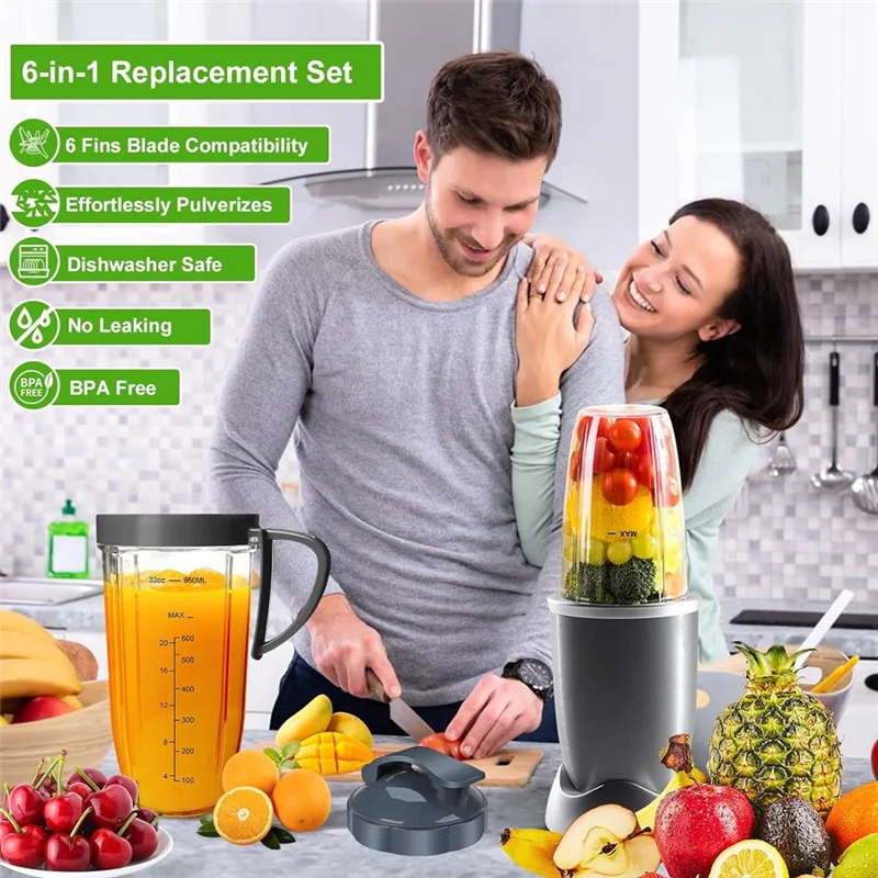 

Blender Replacement Parts For Nutribullet,32Oz&24Oz Nutribullet Blender Cups With Lids Extractor Blade Replacement Parts