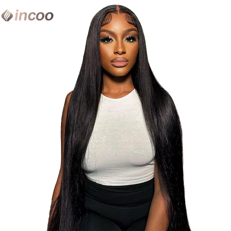

34 inch Bone Straight Human Hair Wigs 13x4 HD Lace Frontal Wig Pre Plucked Transparent Lace Front Wig Remy Hair Lace Closure Wig