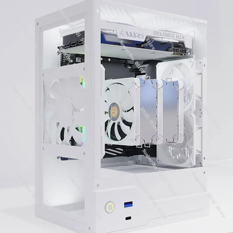 Direct Insert ITX Mini Computer Case, Compact Desktop PC Chassis with SFX Power Supply Support, Portable DIY Small Form Factor