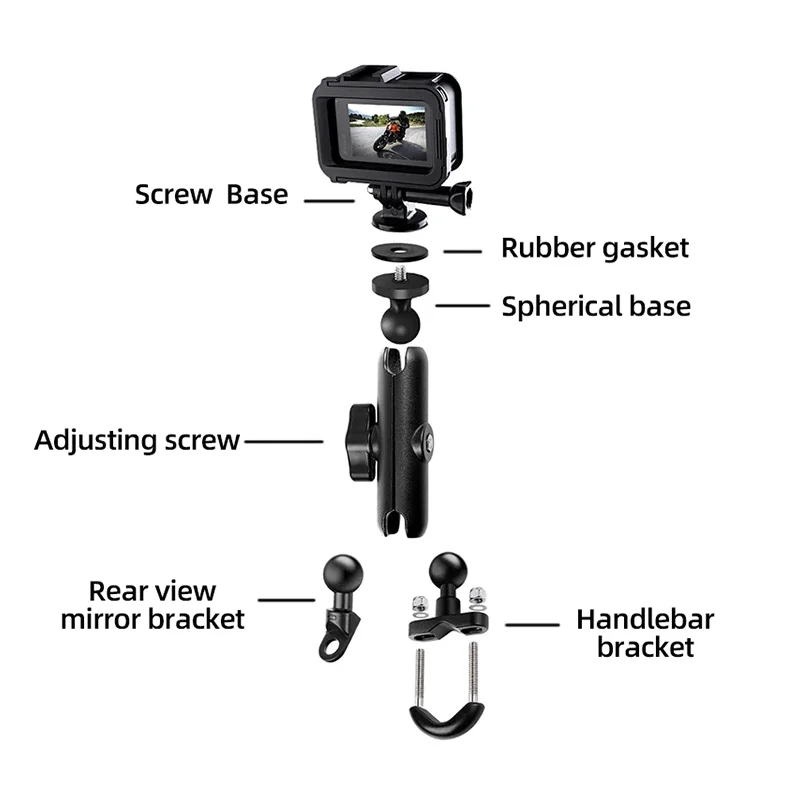 Bike Handlebar Mount 360° Motorcycle Holder Bracket For Gopro Hero 13 12 11 10 9 8 7 SJCAM AKASO insta360 DJI Osmo Action Camera