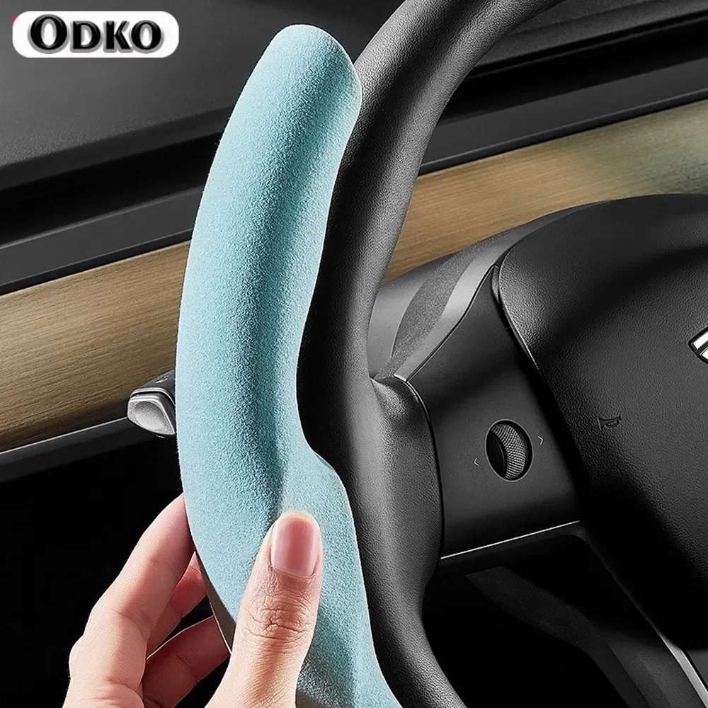 Car Suede  Steering Wheel Cover Sweat-absorbin For VW Volkswagen GOLF 6 5 7 t5 t7 MK6 MK7 POLO