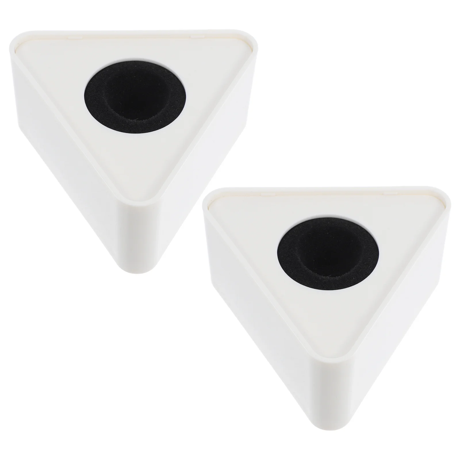 

2Pcs Portable ABS Injection Molding Triangle Shaped Interview Mic Microphone Logo Flag Station Logo (White)
