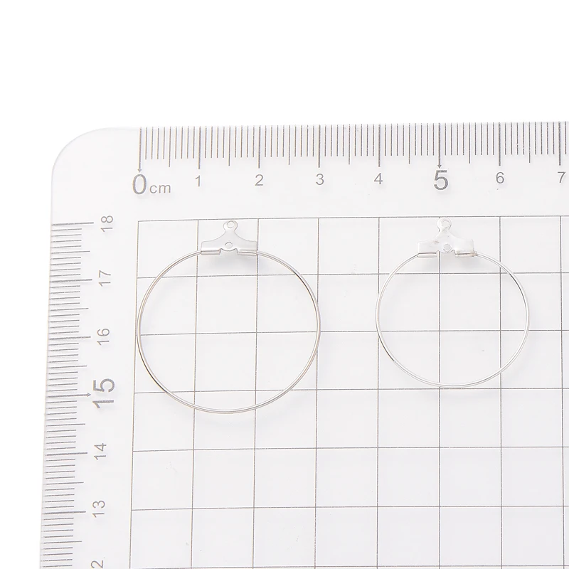 30pcs 25/30/35/40mm Hoop Findings Big Circle Ear Wire Connector Hoops Loop Earrings Base For Jewelry Making Supplies Components