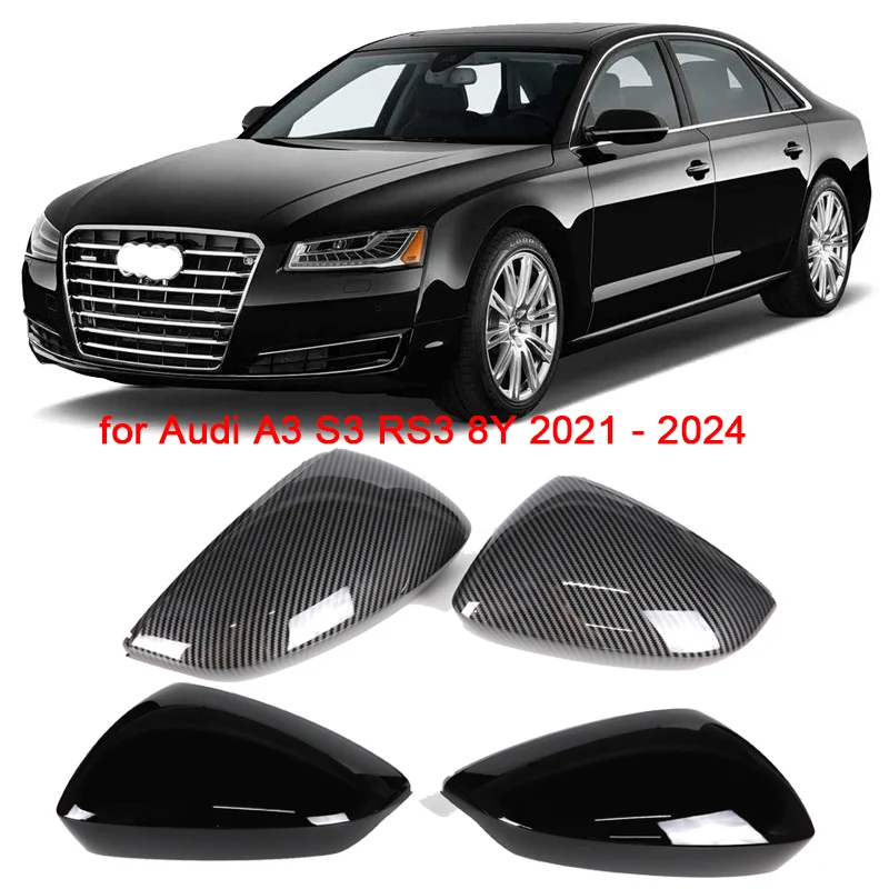 

Для Audi A3 S3 RS3 8Y 2021 2022 2023 2024 крышка зеркала автомобиля боковое зеркало заднего вида крышка крышка