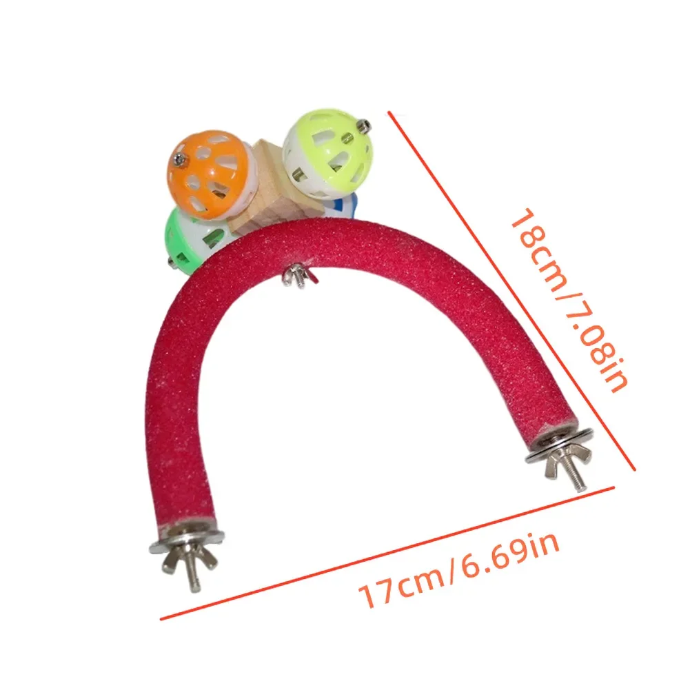 Wood Natural Parrot Perch Toy Birds Stand Toy with Rotating Balls For Budgies Parakeets Parrots Cockatiels Bird Supplies