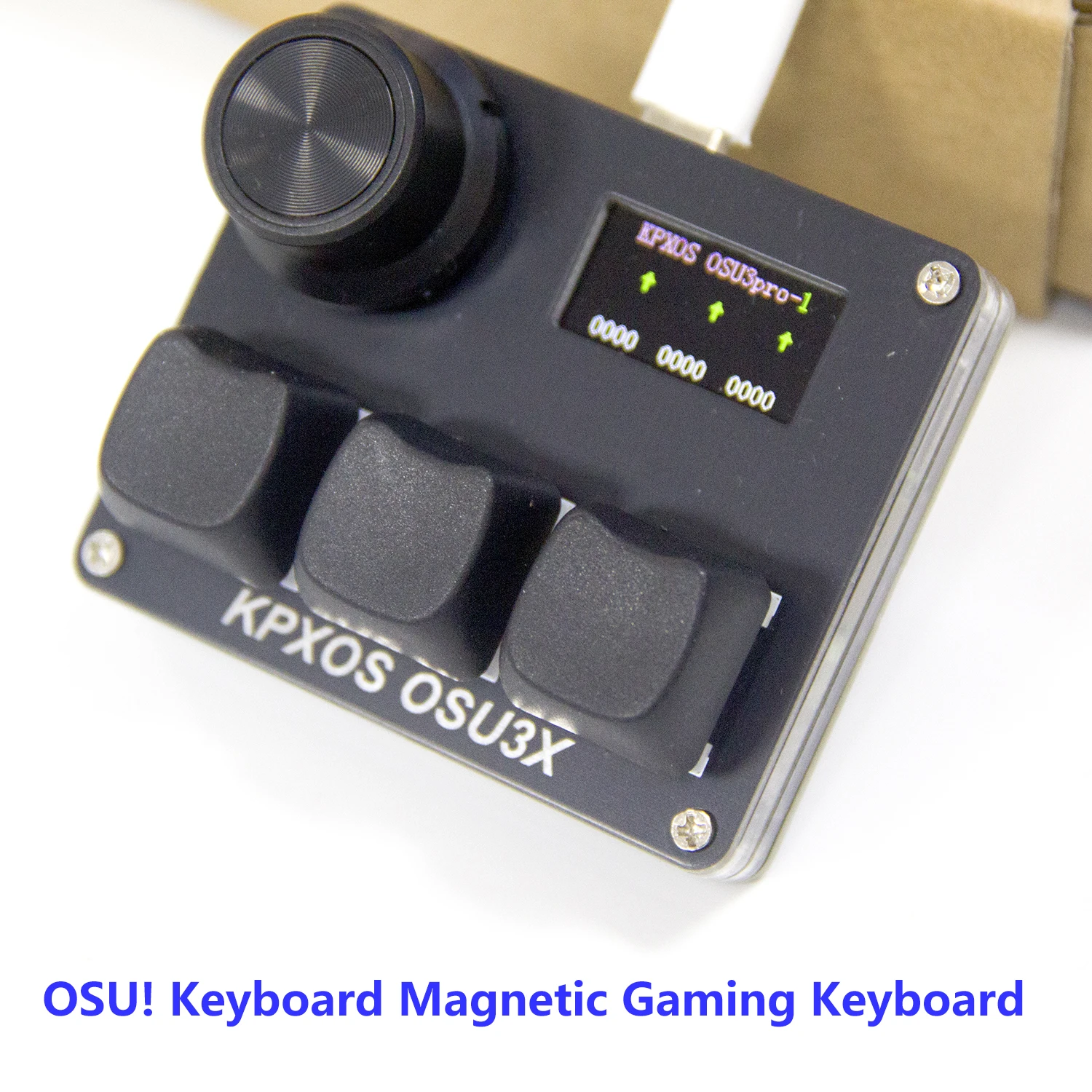 OSU! Keyboard USB Wired Rapid Trigger RT Keyboard 8000HZ Knob 3 Key For DJMAX/Muse Dash/OSU/fnf Copy Paste Screen Magnetic