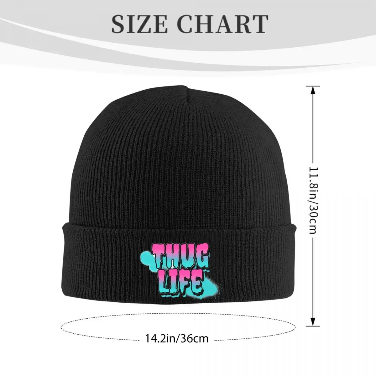 Thuglife Logo Bonnet Hats Beanie Hats Graphic Knitting Hat Spring Fashion Men Women Kpop Warm Soft Cap