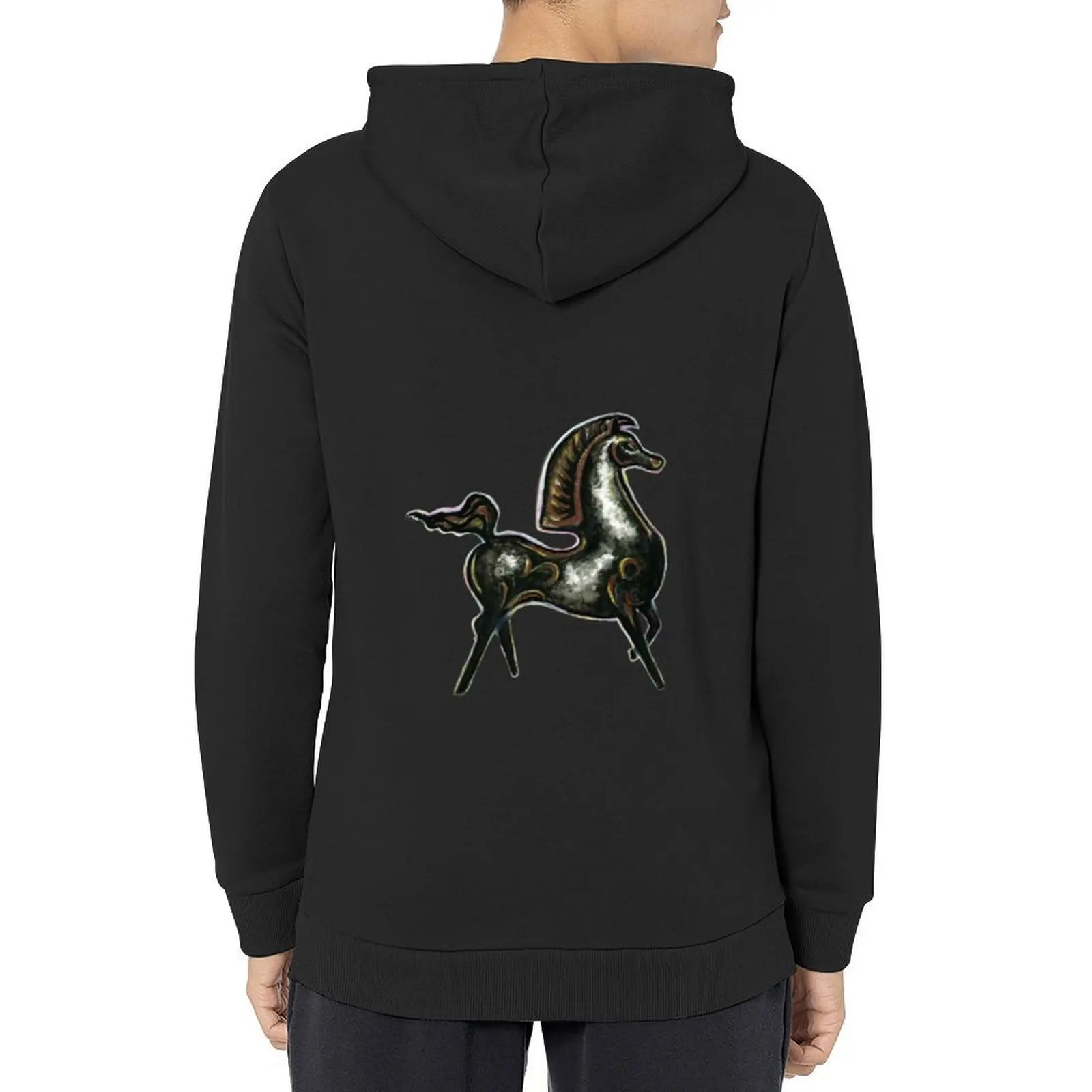 

Black stallion horse Hoodie men's clothes japanese style mens designer clothes men clothes men's hoodies