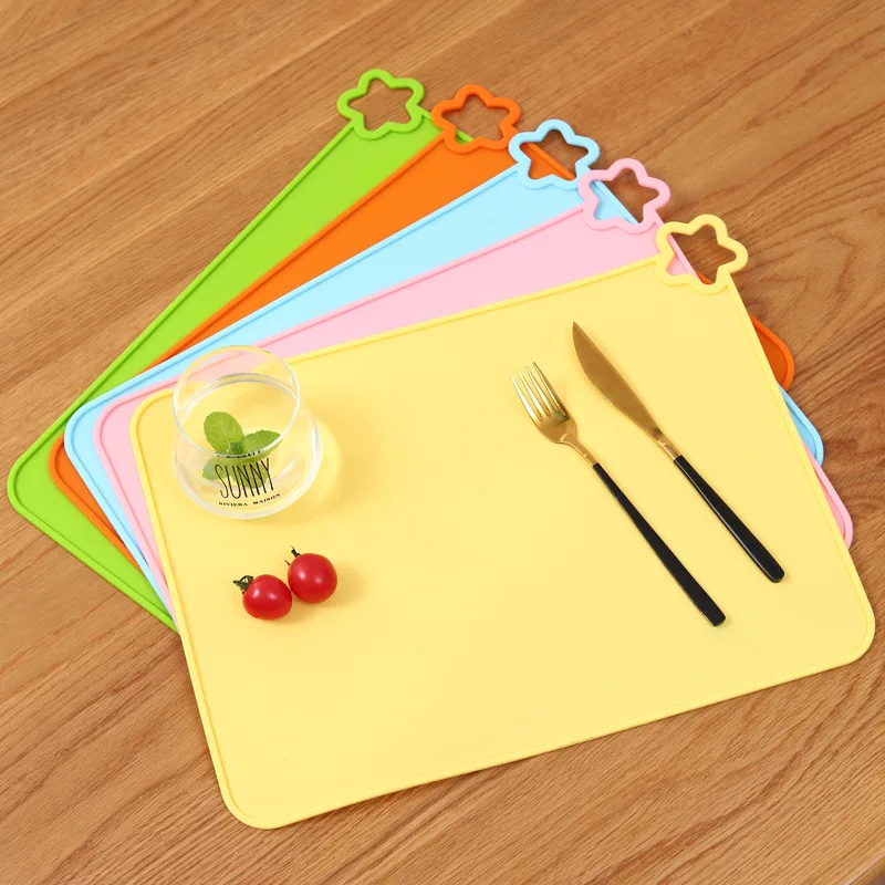 1/6/10pcs 30x40cm Silicone Placemats for Toddles Kids Non-Slip Reusable Portable Kids Placemats for Dinning Wedding Table Decor