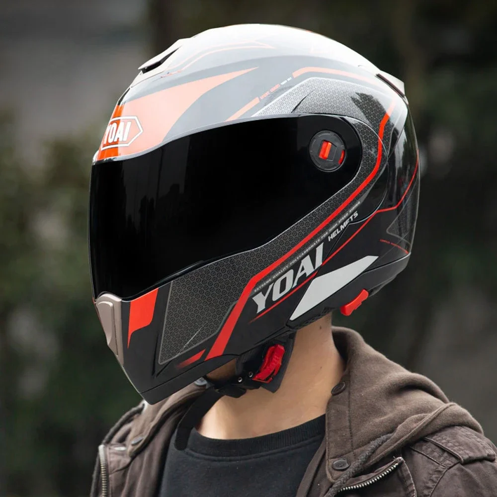 

Motorcycle Flip Up Helmet Double Lens Casco Moto Racing Full Face Modular Motorbike Motocross Helmet with Removable Liner Helmet