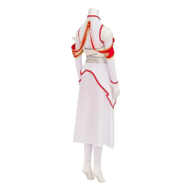 2025 Hot Sword Art Online Yuuki Asuna Dress Costume for Women Uniform Halloween Party Cosplay Armor Full Set 7pcs wig jd;2