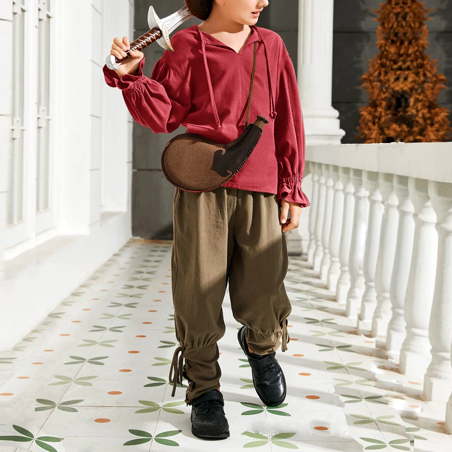 Cosplay Costumes for Children Ruffled Pirate Knights  Pants SetHalloween Medieval Renaissance Victorian Era Vampire