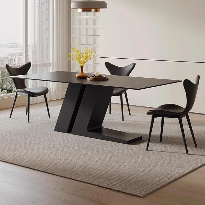 Unique European Dining Table Multifunction Fashion Designer Living Room Dining Table Black Center Esstische Office Furnitures