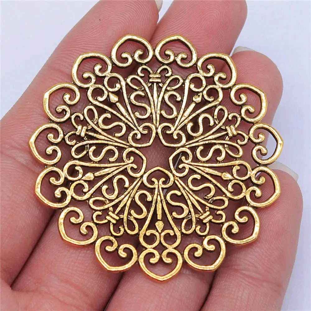 For Jewelry Making Mandala Pattern Charms Wholesale Phone Pendant 2pcs