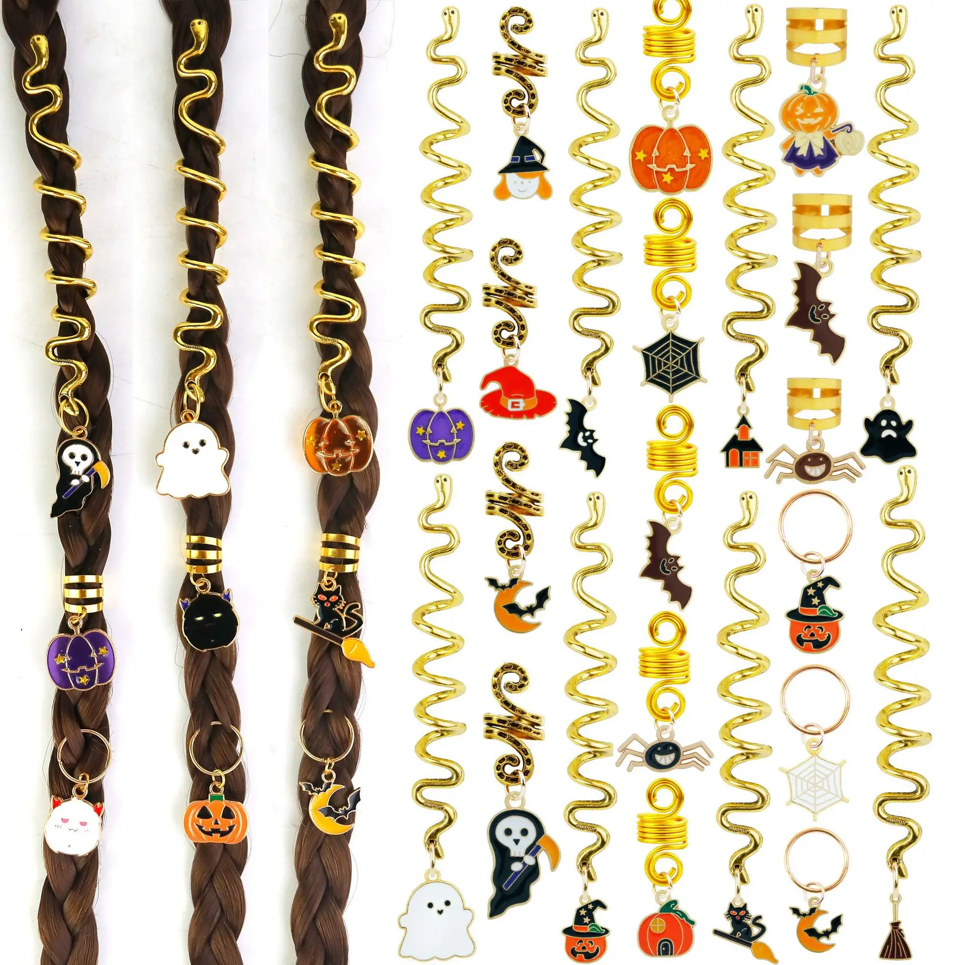 

Halloween Mixed Alloy Charm Set for DIY Jewelry Earrings Bracelets Necklaces Hair Accessories Perfect Holiday Gift