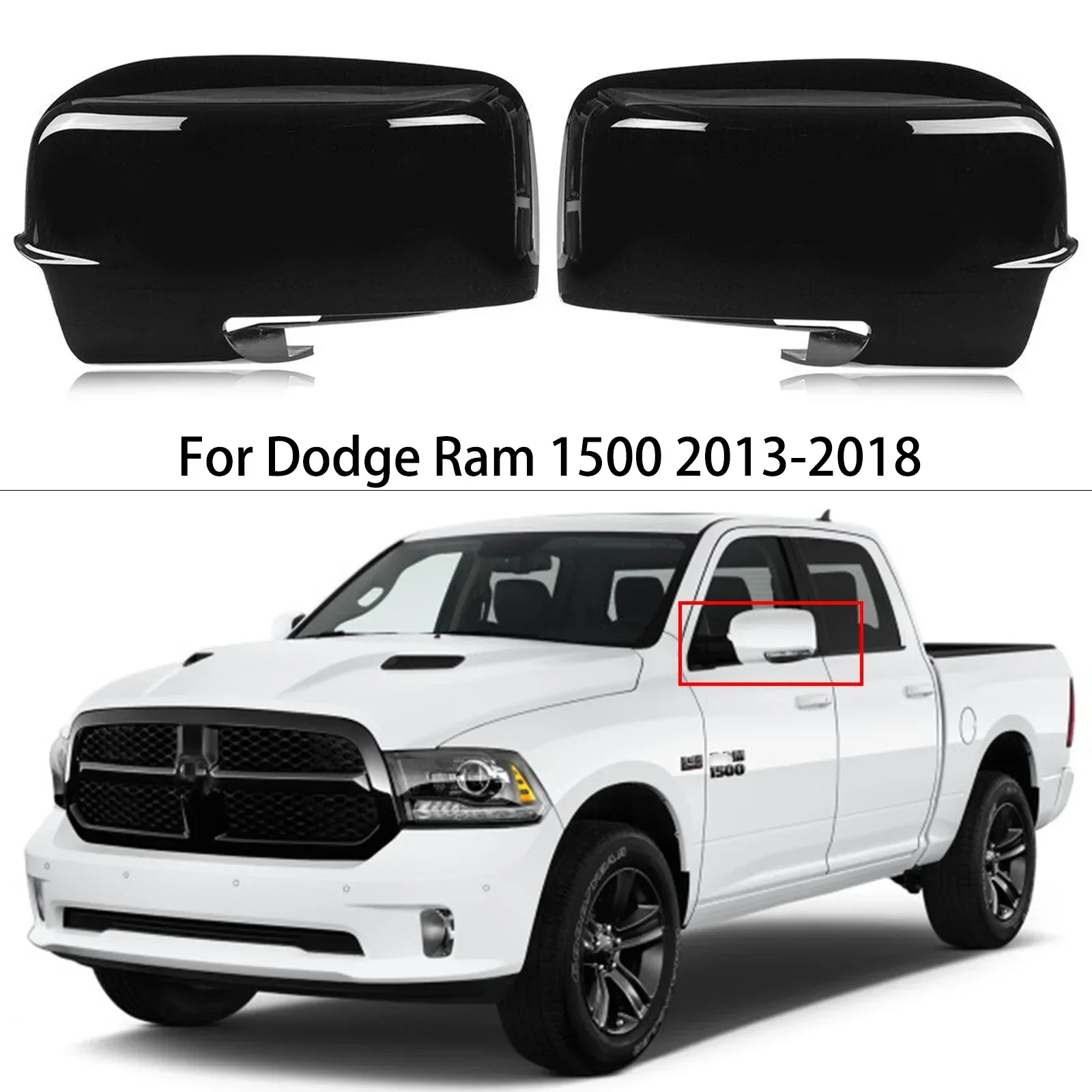 

Замена автомобиля Reaview зеркальная Крышка корпуса крышки для 2013-2018 Dodge RAM 1500 с поворотным сигналом 68096199AF 68096198AH глянцевый черный