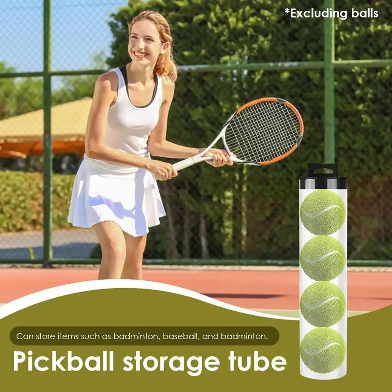 Tennis Ball Can with Cover Clear Travel Balls Container Outdoor Ball Storage for Golf Practice Training Accessories