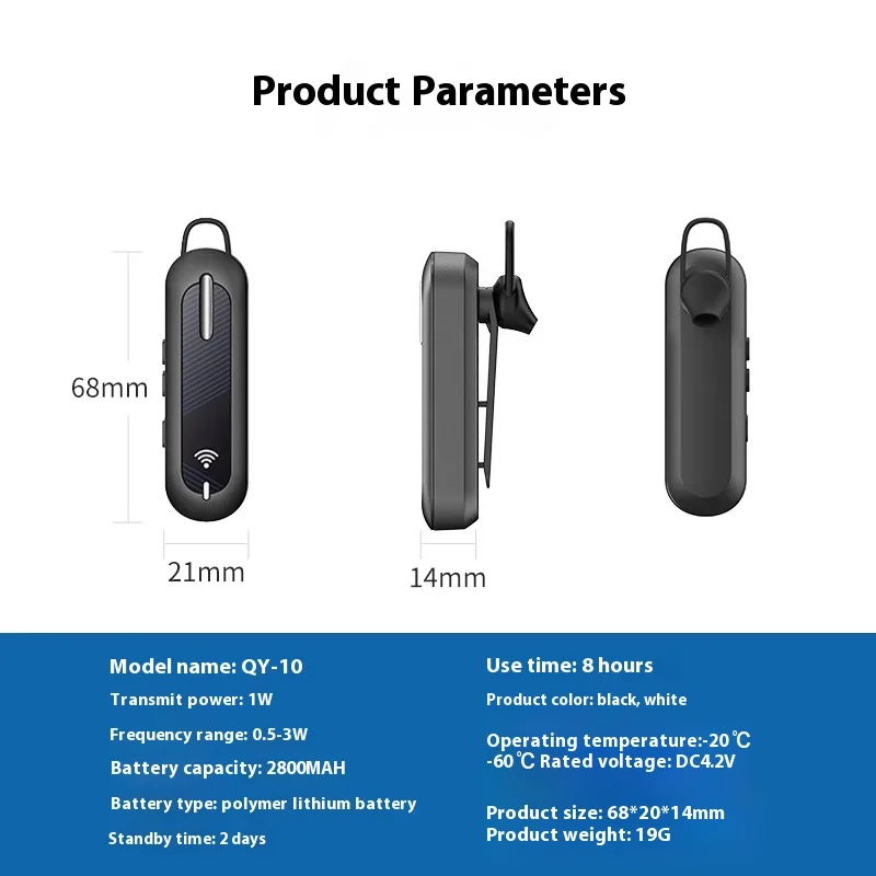 KAMAI-Mini walkie-talkie, transceptor, gancho para la oreja, Radio bidireccional, carga USB, auriculares inalámbricos tipo C