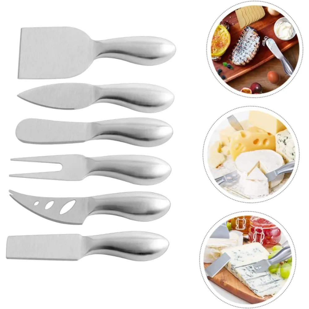 

6 Piece Butter Cutter Slicer Cheese Slicer Set Stainless Steel Cutters for Kinds of Cheese Butter Kitchen Gadget