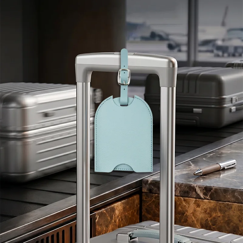 Men Women PU Leather Cute Luggage Tag Suitcase Address Label Baggage Boarding Bag Tag Name ID Address Holder Travel Accessorie