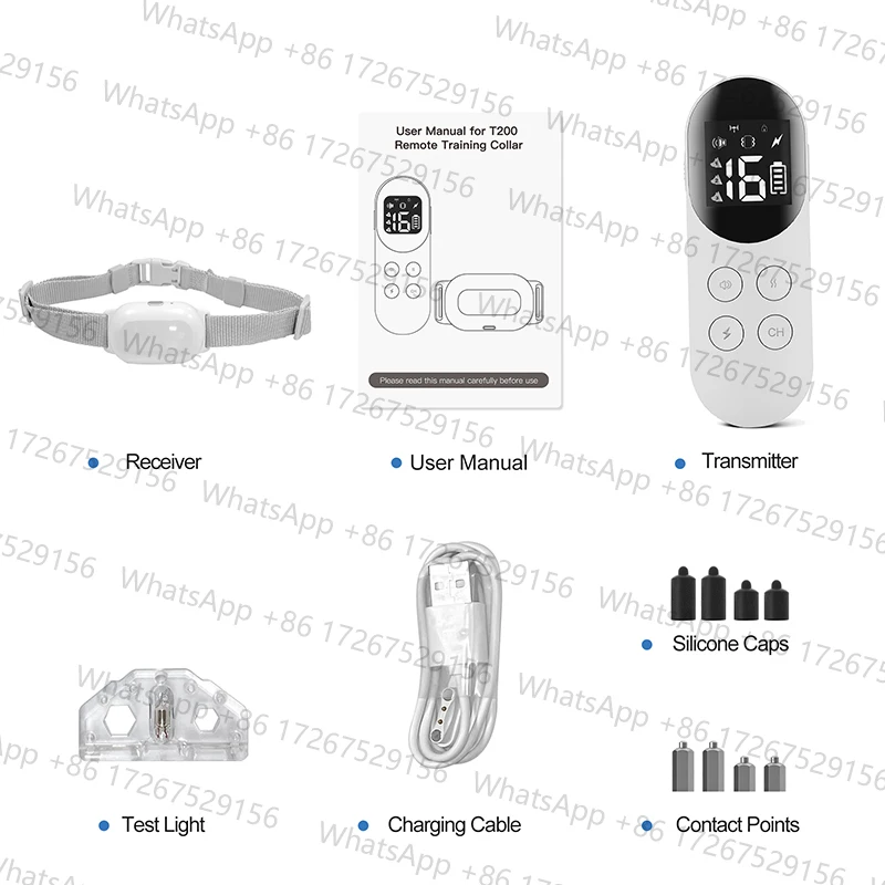 Remote Agility Pet Training Products IP68 Waterproof Electronic Shock Prong Dog Training Collar With Bark Control