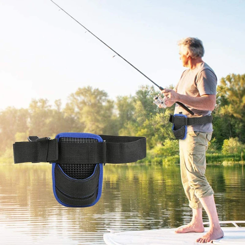 PRO BEROS Fishing Rod Fighting Belt Adjustable Fishing Rod Holder Waist Belt Fighting Stand Up Waist Pole Holder Strap Tackle