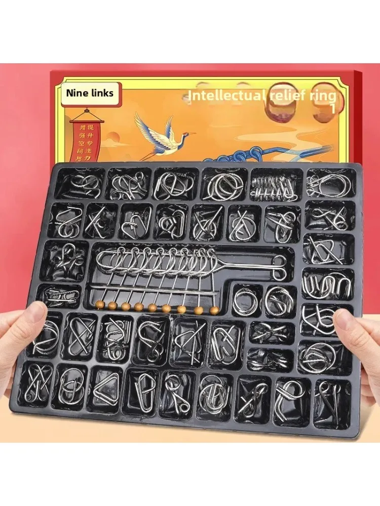 Negen-link intelligente gesp educatief speelgoed Luban Lock Kongming Lock volledige set van 24 educatief speelgoed voor kinderen en primair - afbeelding 2