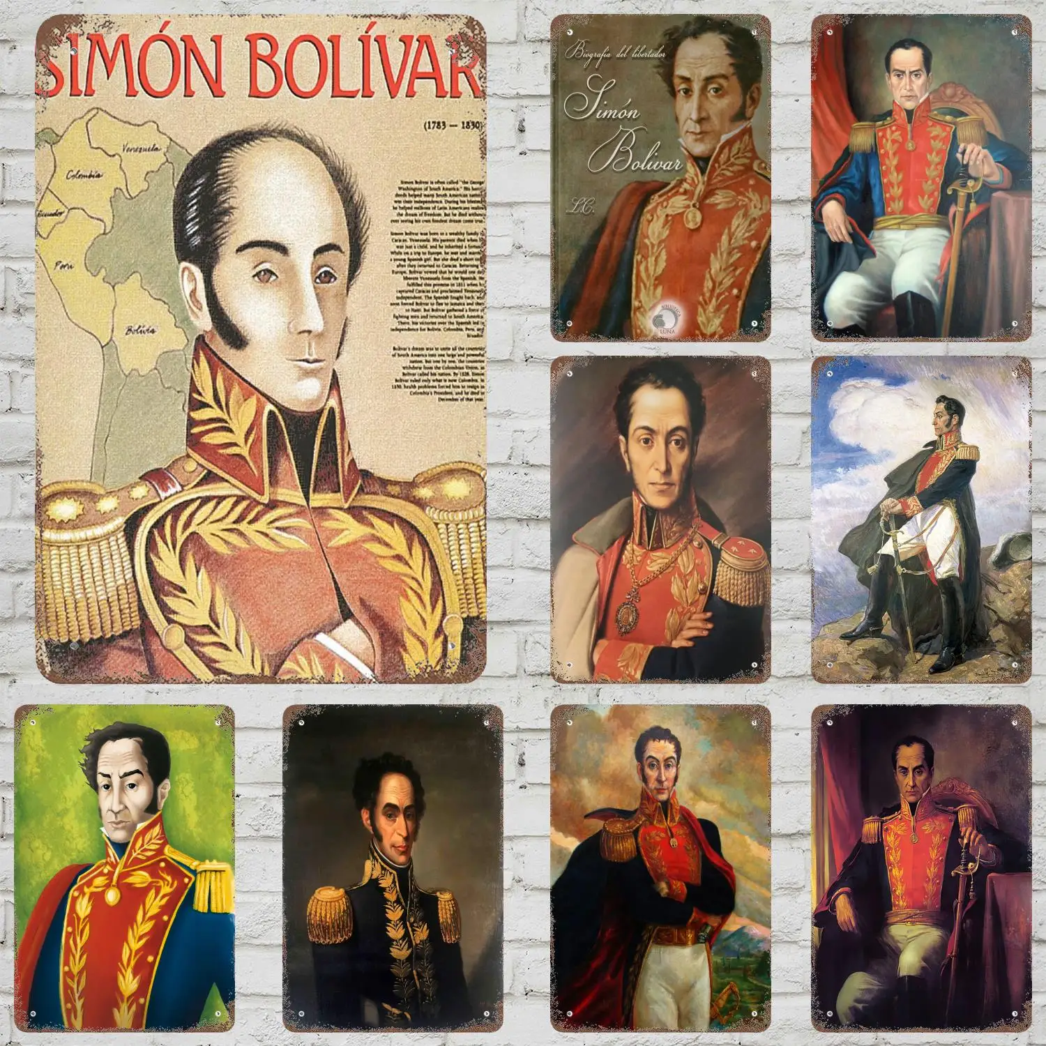 Simon Bolivar-letreros de Metal para decoración de pared, carteles de estaño Vintage, decoración de carteles de Metal de capitán para Bar, Pub, Club, decoración de pared