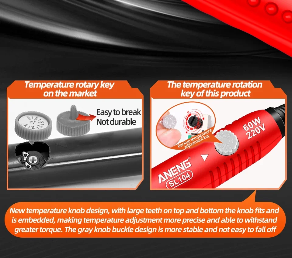 ANENG SL105 elektrisches Lötein 60W Display verstellbar 180 ° C ~ 520 ° C Temperatur professionelle tragbare Schnellheizung Schweißen Reparatur 220V Kit – Detail 12