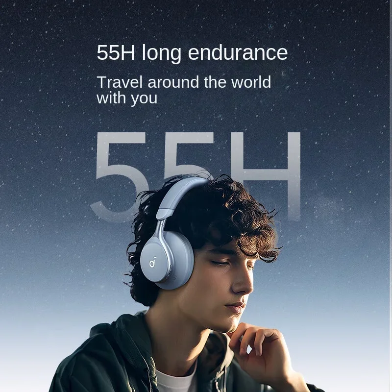 سماعات Anker SoundCore Space One /Hires/LDAC/Bluetooth اللاسلكية النشطة لتقليل الضوضاء