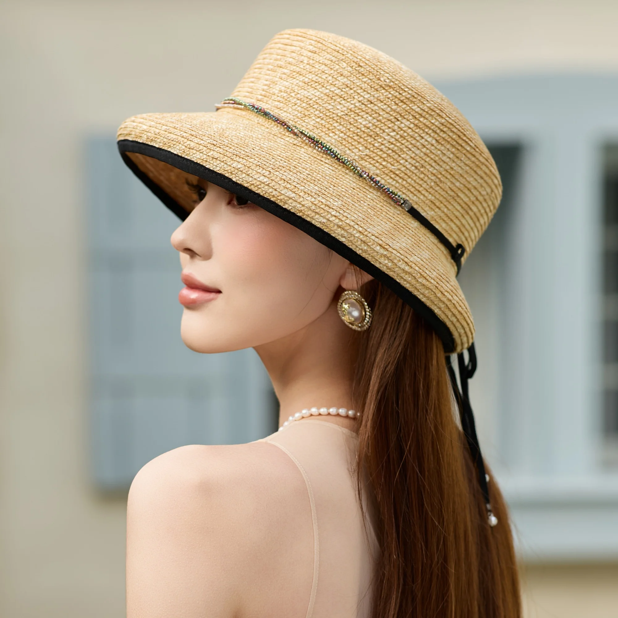 

Newest Natural Ultra Fine Wheat Straw Ryegrass Hat Photography Hat Sunscreen UV Protection Beach Sun Visor Bucket Farmers Hats