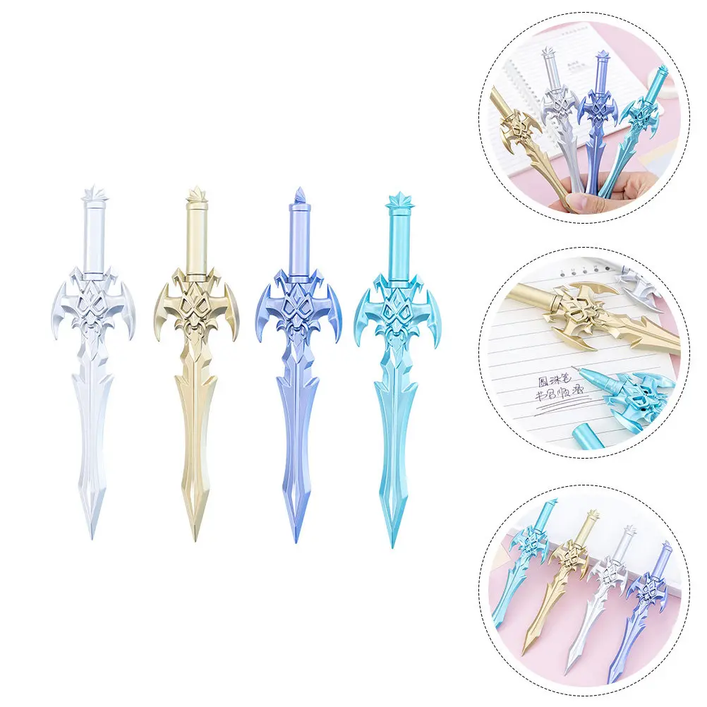 

12Pcs Sword Gel-Pen Cartoon Black Gel Pen for Students Office School Drawing Writing Examination Swords Pen Student Gel-Pen